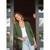 Dokotoo Womens Cardigan Wool Blend Casual Knit Hollow Out Sweaters Tops(Green)