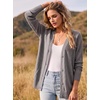 Dokotoo Womens Cardigan Wool Blend Casual Knit Hollow Out Sweaters Tops(Grey)