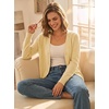 Dokotoo Womens Cardigan Wool Blend Casual Knit Hollow Out Sweaters Tops(Yellow Cream)