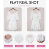 Dokotoo Womens Summer Dresses Square Neck Tie Back Lantern Sleeve Ruffle A-Line Casual Dress(11 White)