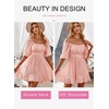Dokotoo Womens Summer Dresses Square Neck Tie Back Lantern Sleeve Ruffle A-Line Casual Dress(2 Pink)