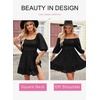 Dokotoo Womens Summer Dresses Square Neck Tie Back Lantern Sleeve Ruffle A-Line Casual Dress(22 Black)