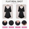 Dokotoo Womens Summer Dresses Square Neck Tie Back Lantern Sleeve Ruffle A-Line Casual Dress(22 Black)
