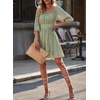 Dokotoo Womens Summer Dresses Square Neck Tie Back Lantern Sleeve Ruffle A-Line Casual Dress(7 Light Green)