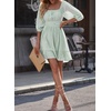 Dokotoo Womens Summer Dresses Square Neck Tie Back Lantern Sleeve Ruffle A-Line Casual Dress(7 Mint Green)