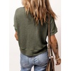 Dokotoo Womens Summer Tops 2026 Waffle Knit Button Down Shirts(Green)