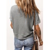 Dokotoo Womens Summer Tops 2026 Waffle Knit Button Down Shirts(Grey)