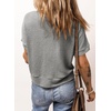 Dokotoo Womens Summer Tops 2026 Waffle Knit Button Down Shirts(Grey)