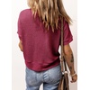 Dokotoo Womens Summer Tops 2026 Waffle Knit Button Down Shirts(Vine Red)