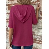 Dokotoo Womens Summer Tops Waffle Knit Short Sleeve Lightweight Drawstring Hoodies Button V Neck Casual Blouses Shirts(Pitaya Pink)