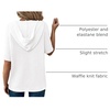 Dokotoo Womens Summer Tops Waffle Knit Short Sleeve Lightweight Drawstring Hoodies Button V Neck Casual Blouses Shirts(White)