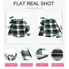 Dokotoo Womens Tops Plaid Cotton Cuffed 3/4 Sleeve Shirts Blouses(Green 2)