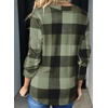 Dokotoo Womens Tops Plaid Cotton Cuffed 3/4 Sleeve Shirts Blouses(Green 3)