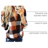 Dokotoo Womens Tops Plaid Cotton Cuffed 3/4 Sleeve Shirts Blouses(Orange)