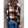 Dokotoo Womens Tops Plaid Cotton Cuffed 3/4 Sleeve Shirts Blouses(Orange)