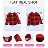 Dokotoo Womens Tops Plaid Cotton Cuffed 3/4 Sleeve Shirts Blouses(Red 2)
