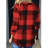 Dokotoo Womens Tops Plaid Cotton Cuffed 3/4 Sleeve Shirts Blouses(Red 2)