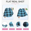 Dokotoo Womens Tops Plaid Cotton Cuffed 3/4 Sleeve Shirts Blouses(Sky Blue 2)