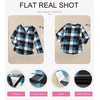 Dokotoo Womens Tops Plaid Cotton Cuffed 3/4 Sleeve Shirts Blouses(Sky Blue)
