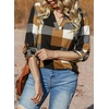 Dokotoo Womens Tops Plaid Cotton Cuffed 3/4 Sleeve Shirts Blouses(Yellow)