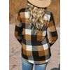 Dokotoo Womens Tops Plaid Cotton Cuffed 3/4 Sleeve Shirts Blouses(Yellow)