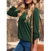 Dokotoo Womens Tops Plaid Cotton Cuffed 3/4 Sleeve Shirts Blouses(Zz Green)
