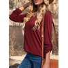 Dokotoo Womens Tops Plaid Cotton Cuffed 3/4 Sleeve Shirts Blouses(Zz Red)