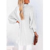 Dokotoo Womens V Neck Striped Button Down Shirts Long Sleeve Tunic Tops(Black)