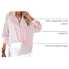 Dokotoo Womens V Neck Striped Button Down Shirts Long Sleeve Tunic Tops(Red)