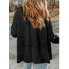 Dokotoo Womens Waffle Knit Hoodies Zip Up Drawstring Oversized Jackets(Black)