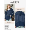 Dokotoo Womens Waffle Knit Hoodies Zip Up Drawstring Oversized Jackets(Blue)