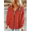Dokotoo Womens Waffle Knit Hoodies Zip Up Drawstring Oversized Jackets(Gold Flame)