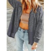 Dokotoo Womens Waffle Knit Hoodies Zip Up Drawstring Oversized Jackets(Gray)