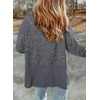 Dokotoo Womens Waffle Knit Hoodies Zip Up Drawstring Oversized Jackets(Gray)