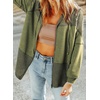 Dokotoo Womens Waffle Knit Hoodies Zip Up Drawstring Oversized Jackets(Green)