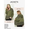 Dokotoo Womens Waffle Knit Hoodies Zip Up Drawstring Oversized Jackets(Green)