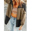 Dokotoo Womens Waffle Knit Hoodies Zip Up Drawstring Oversized Jackets(Khaki)