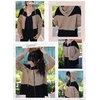 Dokotoo Womens Waffle Knit Hoodies Zip Up Drawstring Oversized Jackets(Khaki)