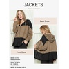 Dokotoo Womens Waffle Knit Hoodies Zip Up Drawstring Oversized Jackets(Khaki)