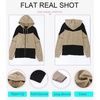 Dokotoo Womens Waffle Knit Hoodies Zip Up Drawstring Oversized Jackets(Khaki)