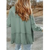 Dokotoo Womens Waffle Knit Hoodies Zip Up Drawstring Oversized Jackets(Laurel Green)