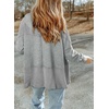 Dokotoo Womens Waffle Knit Hoodies Zip Up Drawstring Oversized Jackets(Light Grey)