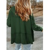Dokotoo Womens Waffle Knit Hoodies Zip Up Drawstring Oversized Jackets(No Pockets-blackish Green)