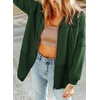 Dokotoo Womens Waffle Knit Hoodies Zip Up Drawstring Oversized Jackets(No Pockets-blackish Green)