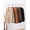 Dokotoo Womens Waffle Knit Shacket Jacket Casual Button Down Shirts Tops(Brown 1)