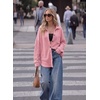 Dokotoo Womens Waffle Knit Shacket Jacket Casual Button Down Shirts Tops(Pink 1)