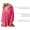 Dokotoo Womens Waffle Knit Shacket Jacket Casual Button Down Shirts Tops(Pink)