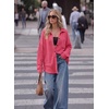 Dokotoo Womens Waffle Knit Shacket Jacket Casual Button Down Shirts Tops(Pink)