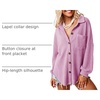 Dokotoo Womens Waffle Knit Shacket Jacket Casual Button Down Shirts Tops(Purple)