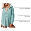 Dokotoo Womens Waffle Knit Shacket Jacket Casual Button Down Shirts Tops(Sky Blue)